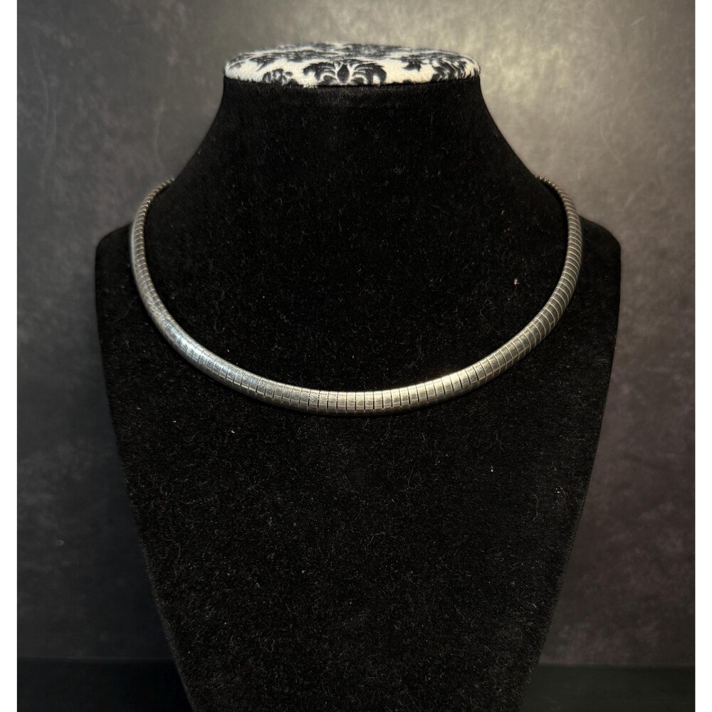 Vintage Italian 925 Sterling Silver Snake Collar Necklace 16"
